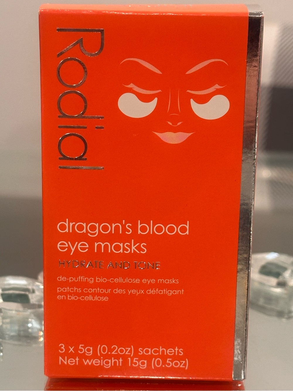 NEW Rodial Dragon's Blood Eye Masks 3 Pair De-Puffing Bio-Cellulose Hydrate NIB